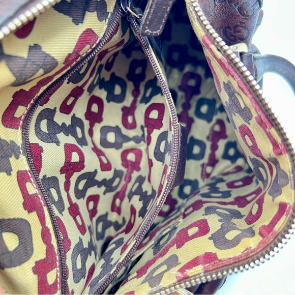 ❌❌SOLD❌❌ Gucci Dark Brown Embossed Leather Guccissima Abbey Boston Bag - Picture 11 of 15